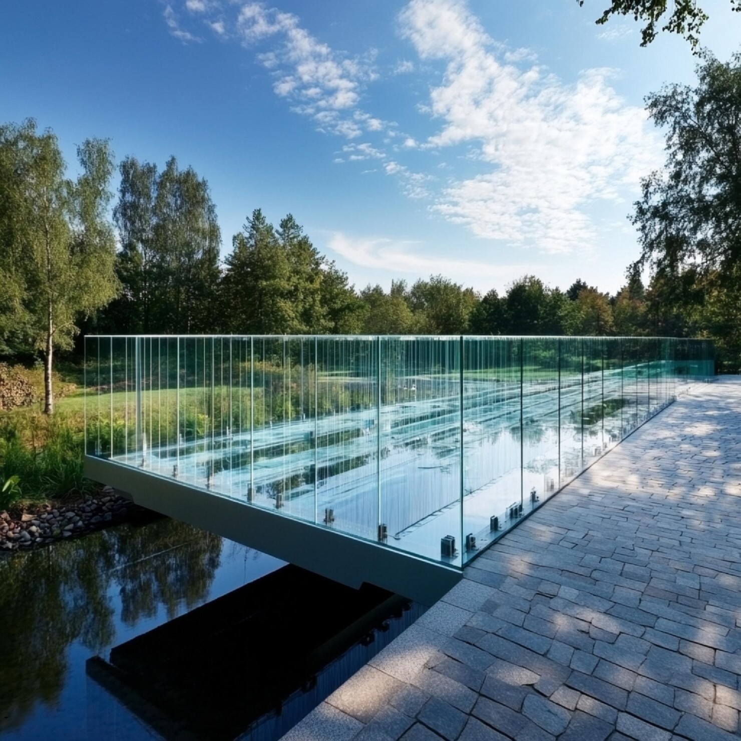 تركيب زجاج سكريت الرياض - حواجز مسابح زجاجية حديثة